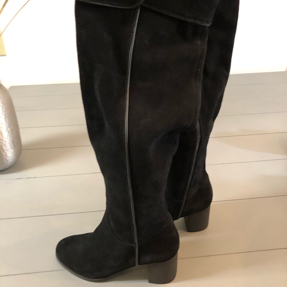 NEW Knee High Black Suede Boots, 6.5